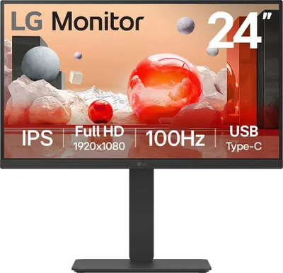 Monitor LG 24BA750-B, 24 inç, Full HD, IPS, 100Hz, USB Type-C, zi - 1