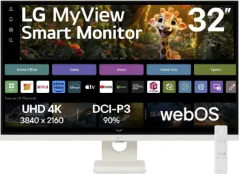 Monitor LG 32SR73U-W 31.5 inç 4K Ultra HD, webOS, Bluetooth, bardhë