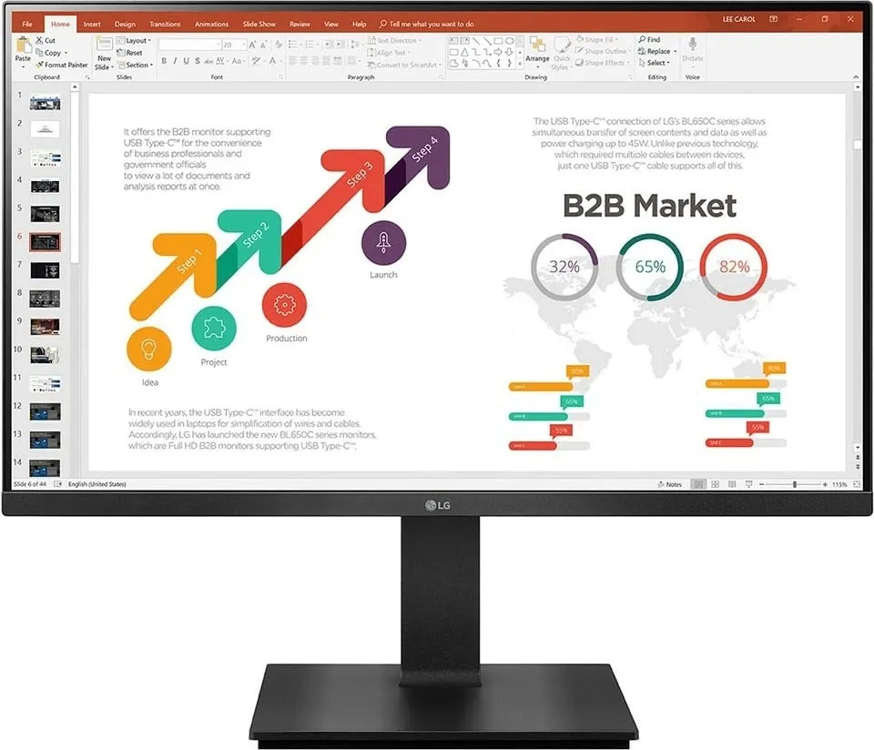 Monitor LG 24BP45SP-B, 23.8 inç, Full HD, LED, 5 ms, i zi - 1