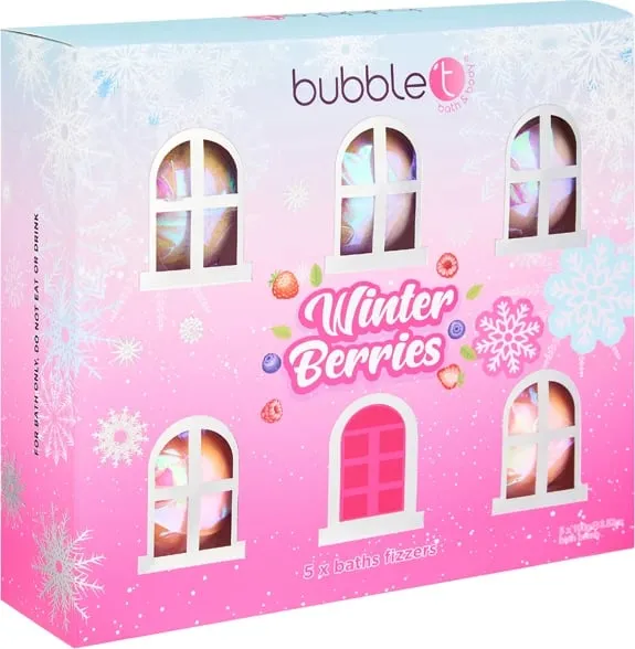 Bubble T Winter Berries Bath Bomb Fizzer 5x100g - 1