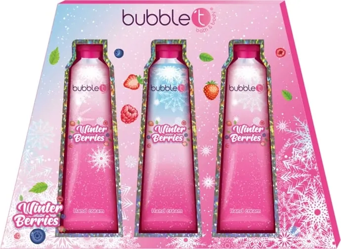 Bubble T Winter Berries Moisturising Hand Cream 3x75ml - 1