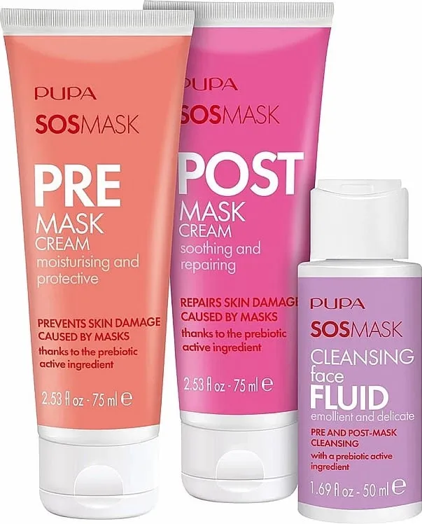 Pupa Kit Sos Mask - Post Mask Cream- Cleansing Fluid - 1