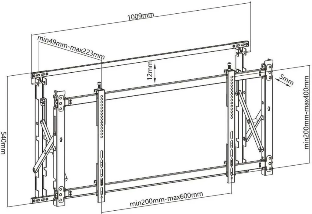 Mbajtëse muri për TV Maclean MC-845, 46"-52", VESA 600x400, e zezë - 7