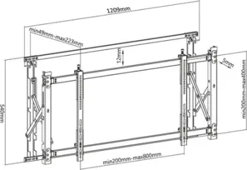 Mbajtëse muri për TV Maclean MC-846, 55-60", 35kg, e zezë