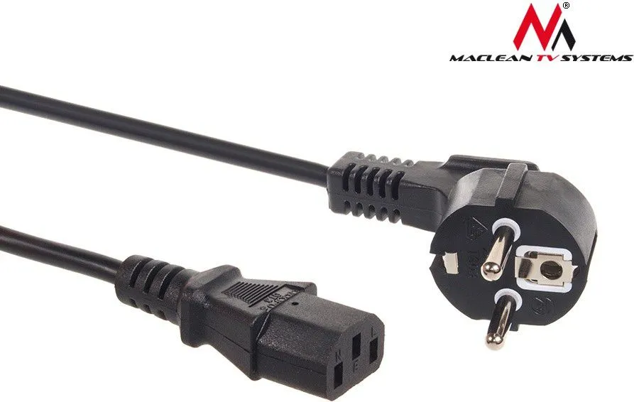 Kabllo energjie Maclean MCTV-691, 1.5m, e zezë - 1
