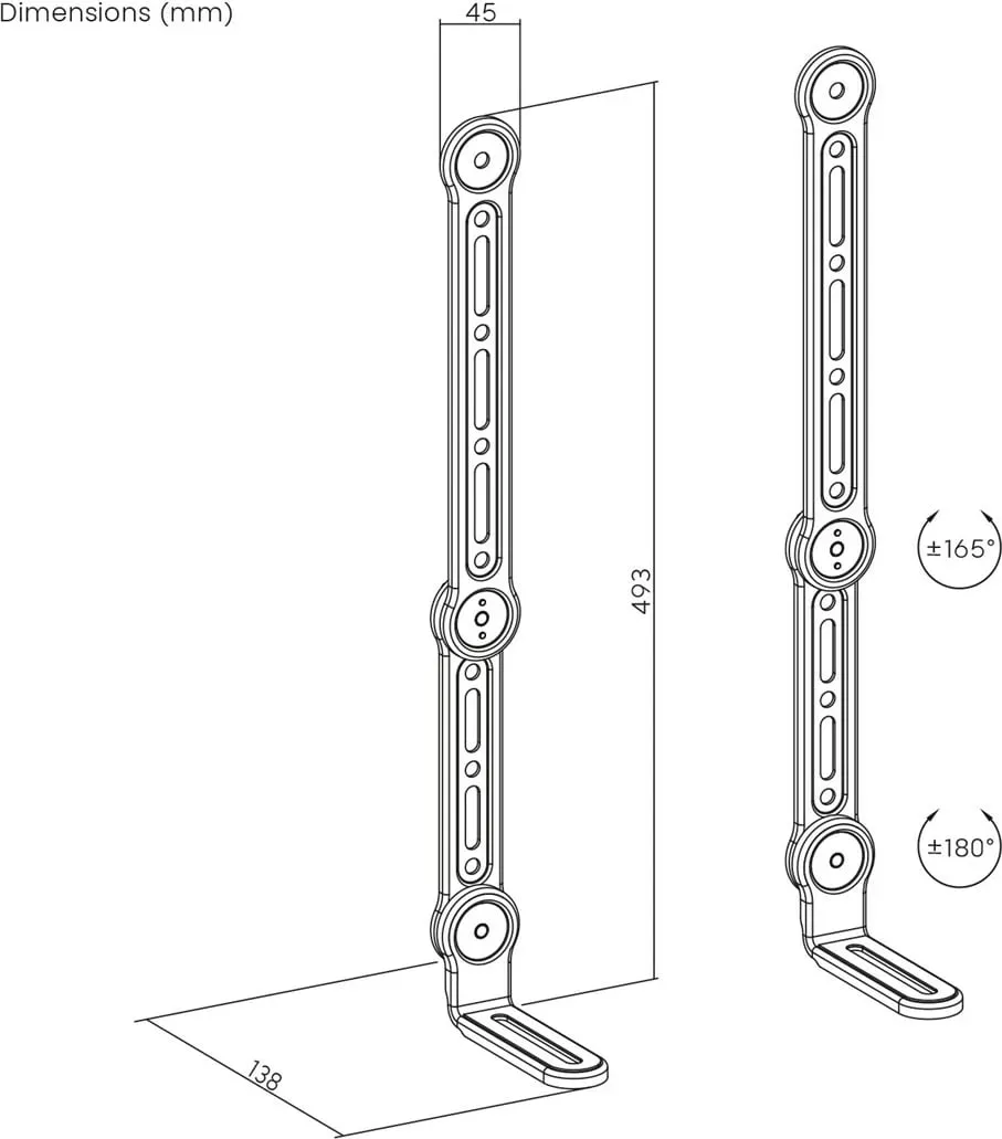 Mbajtëse universale për soundbar Maclean MC-334, VESA 600x400, e zezë - 3