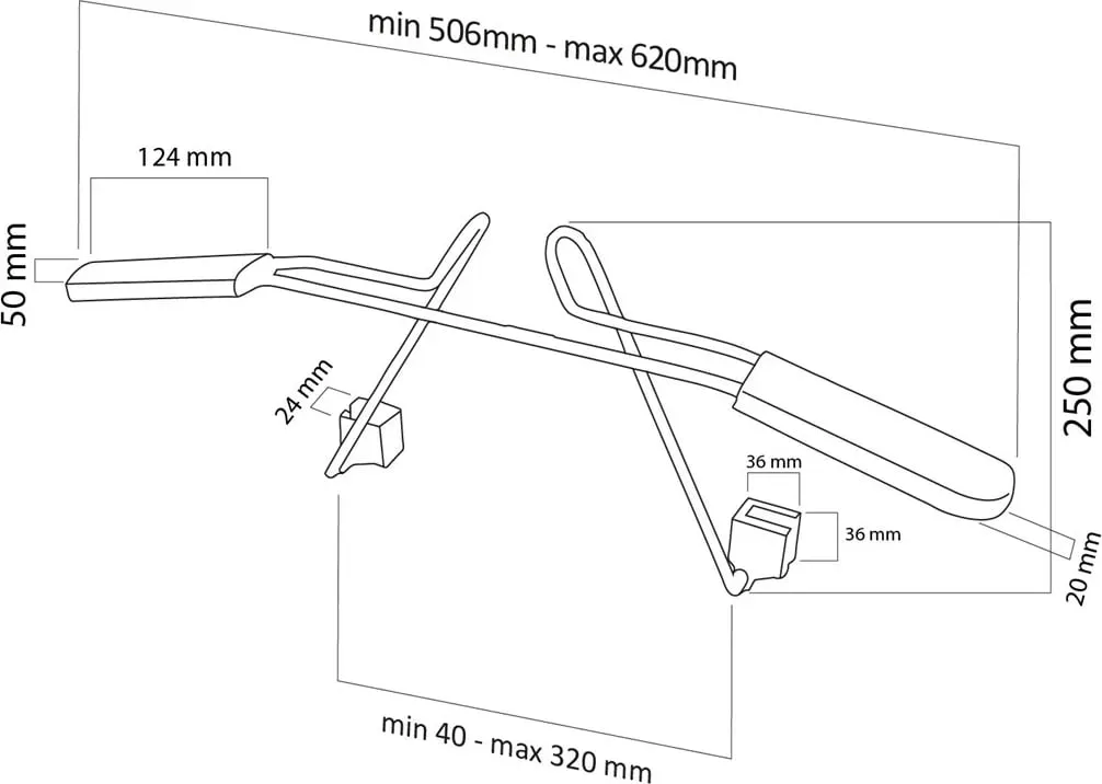 Varëse për makinë Maclean MC-870, për mbështetëse koke, alumini, e zezë - 10