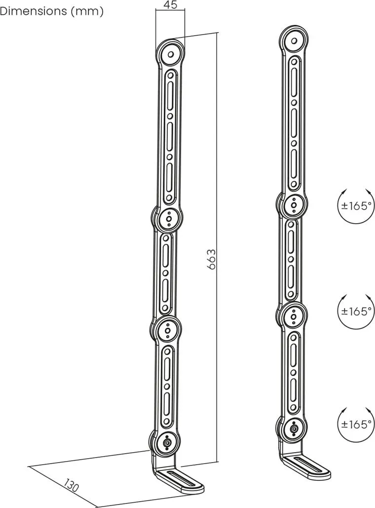 Mbajtëse universale për soundbar Maclean MC-335, VESA 600x400 mm, e zezë - 4