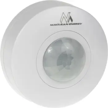 Sensor tavani Maclean MCE314W, detektor lëvizjeje PIR, për drita dhe pajisje elektrike, i bardhë