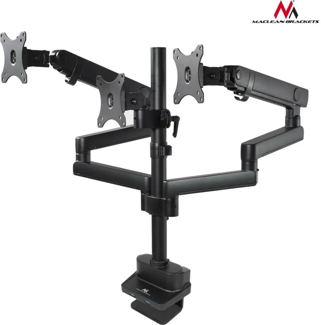 Mbajtës për tre monitorë MACLEAN MC-811, 17-27", VESA 100x100, i zi - 4