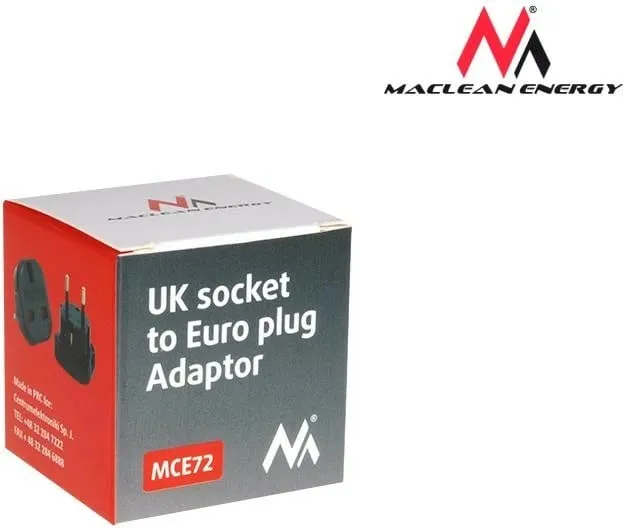 Përshtatës prize Maclean MCE72, Type-C (EU) në Type-G (UK), i zi - 4