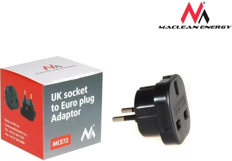Përshtatës prize Maclean MCE72, Type-C (EU) në Type-G (UK), i zi - 6