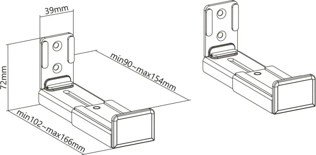 Mbajtëse murale për soundbar Maclean MC-932, e rregullueshme, kapacitet 15 kg, e zezë - 6