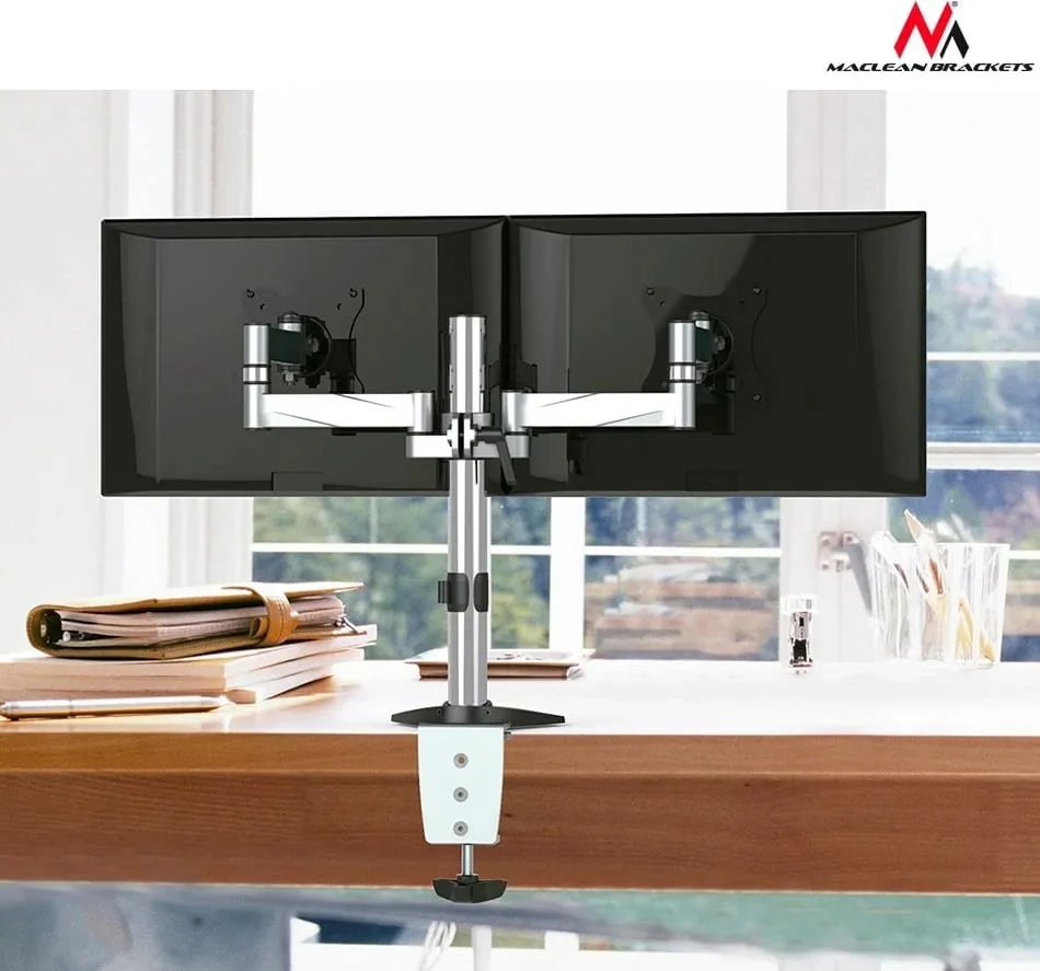 Mbajtëse tavoline për dy monitorë Maclean MC-714, 13-27", 8kg, e zezë - 1