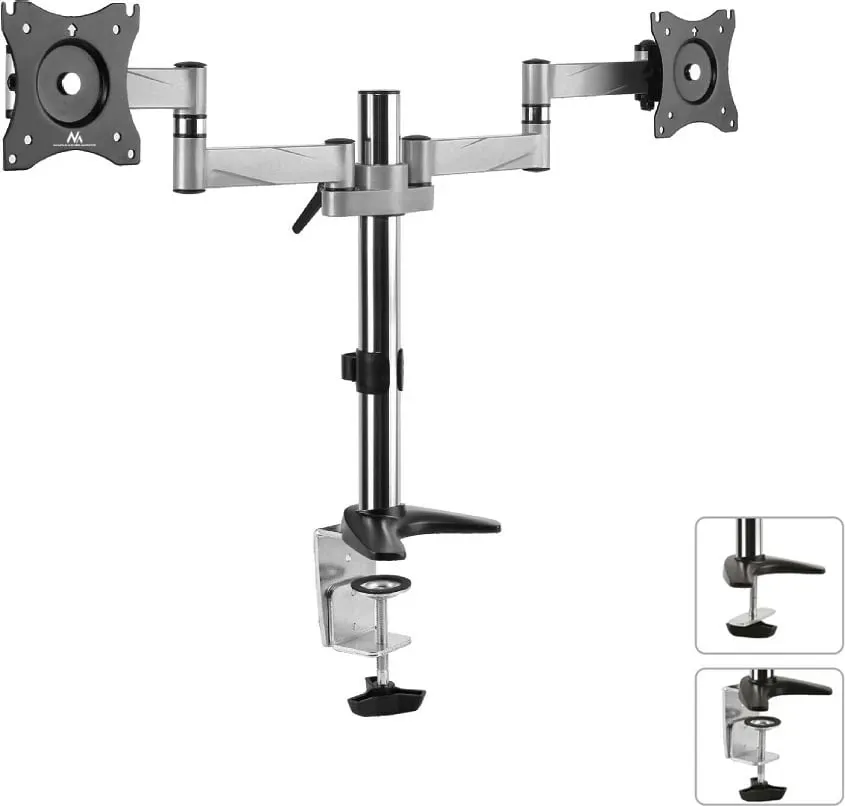 Mbajtëse tavoline për dy monitorë Maclean MC-714, 13-27", 8kg, e zezë - 4