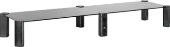 Stendë për monitorë Maclean MC-936, për 2 monitorë 13-32", xham i temperuar 100x24 cm, e zezë