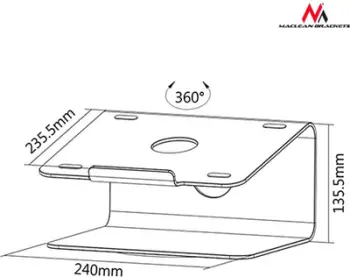 Mbajtëse laptopi Maclean MC-730, alumini, ergonomike, ngjyrë argjendi