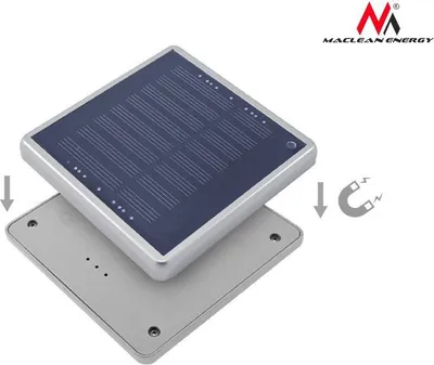 Llambë solare LED Maclean, 4 x 0.14 W, e argjendtë - 6