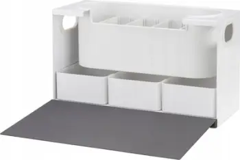 Organizues kozmetik Maclean MC-479, kapak magnetik, 367x150x220mm, i bardhë