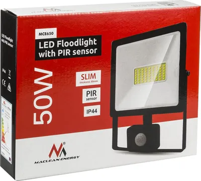 Projektor LED Maclean, me sensor lëvizje, 50W, 4000lm, 3000K - 7