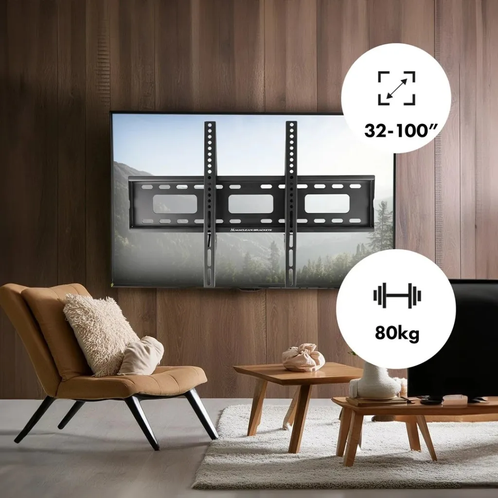 Mbajtëse për TV Maclean MC-419, 32-100", VESA 600x400, 80 kg, e zezë - 5