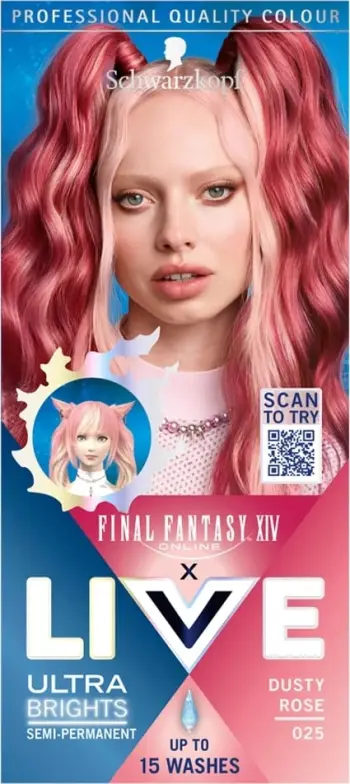 Ngjyrë për flokë për femra Schwarzkopf Live Ultra Brights X Final Fantasy XIV Online 025 Dusty Rose