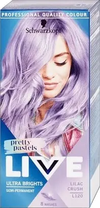 Bojë flokësh Schwarzkopf Live Cream Pretty Pastels L120, gjysmë e përhershme, Lilac Crush