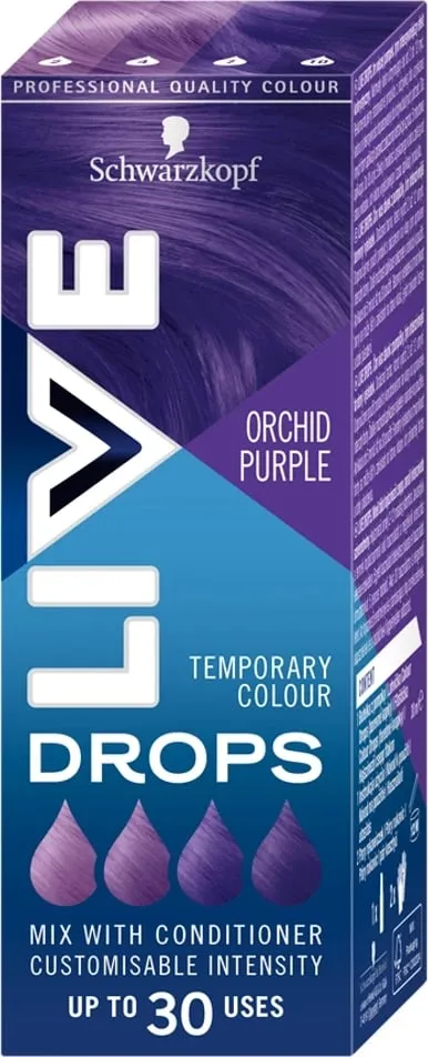 Pikë për ngjyrosje të përkohshme të flokëve për femra Schwarzkopf Live Drops Orchid Purple 30ml - 1