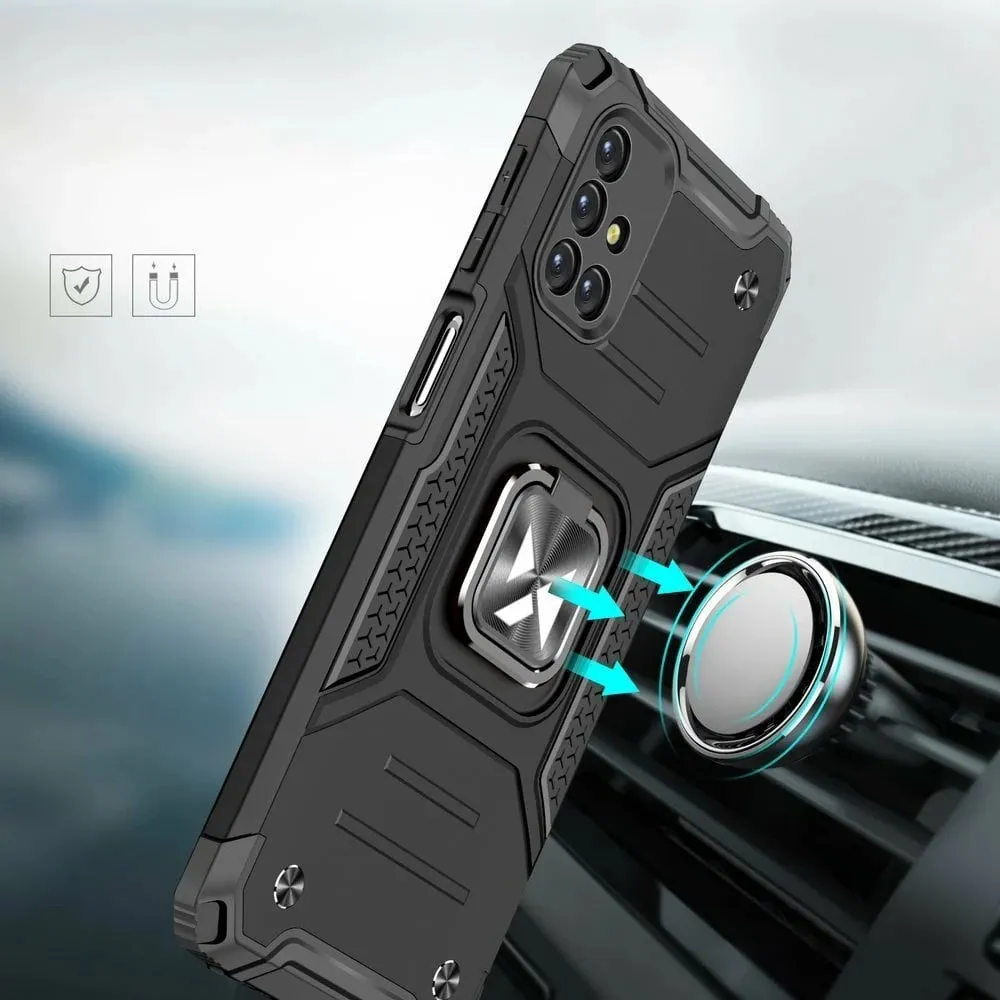 Mbështjellës Wozinsky Ring Armor me këmbë dhe dorezë, për Samsung Galaxy M31s, Argjendtë - 6