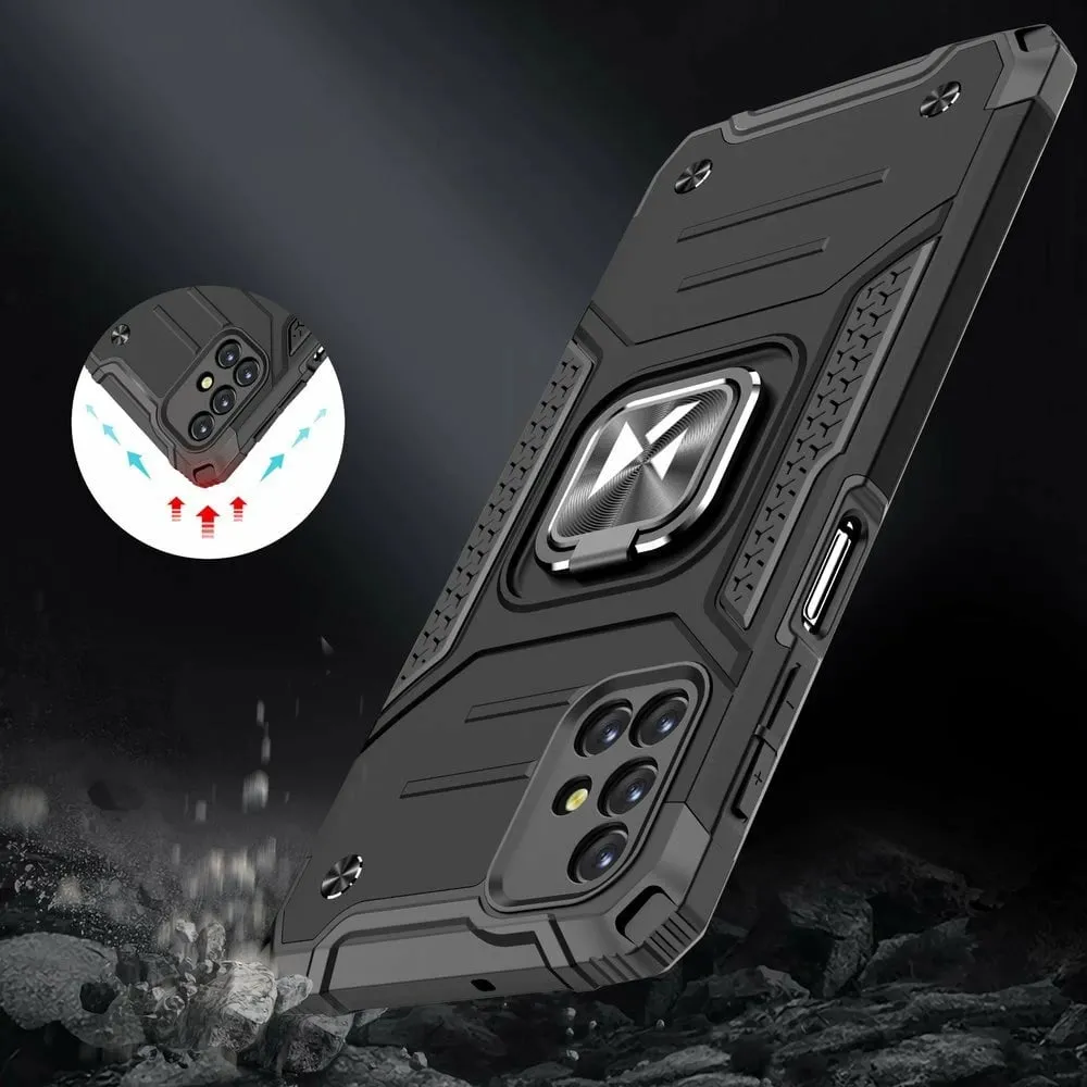 Mbështjellës Wozinsky Ring Armor me këmbë dhe dorezë, për Samsung Galaxy M31s, Argjendtë - 7