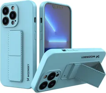 Mbështjellës silikon për celular Wozinsky Kickstand Case për iPhone 13 mini, e verdhë