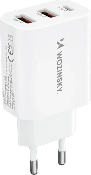 Karikues muri Wozinsky CWCUCW, 30W, 1x USB-C, 2x USB-A, i bardhë