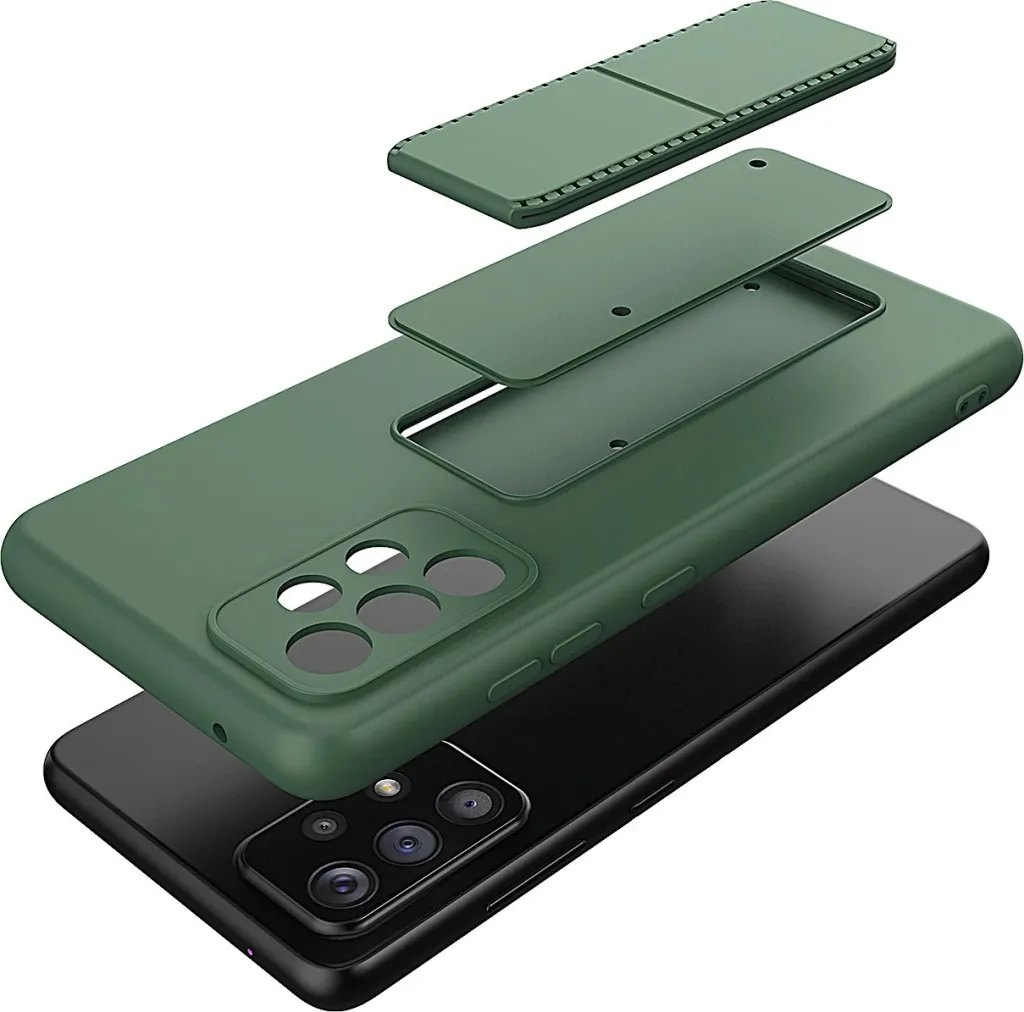 Futrollë silikoni Wozinsky Kickstand Case Samsung Galaxy A73, me mbajtëse, blu navy - 6