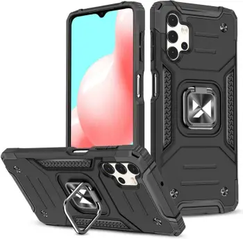 Mbështjellës Wozinsky Ring Armor për Samsung Galaxy A73, me mbajtëse magnetike, i zi