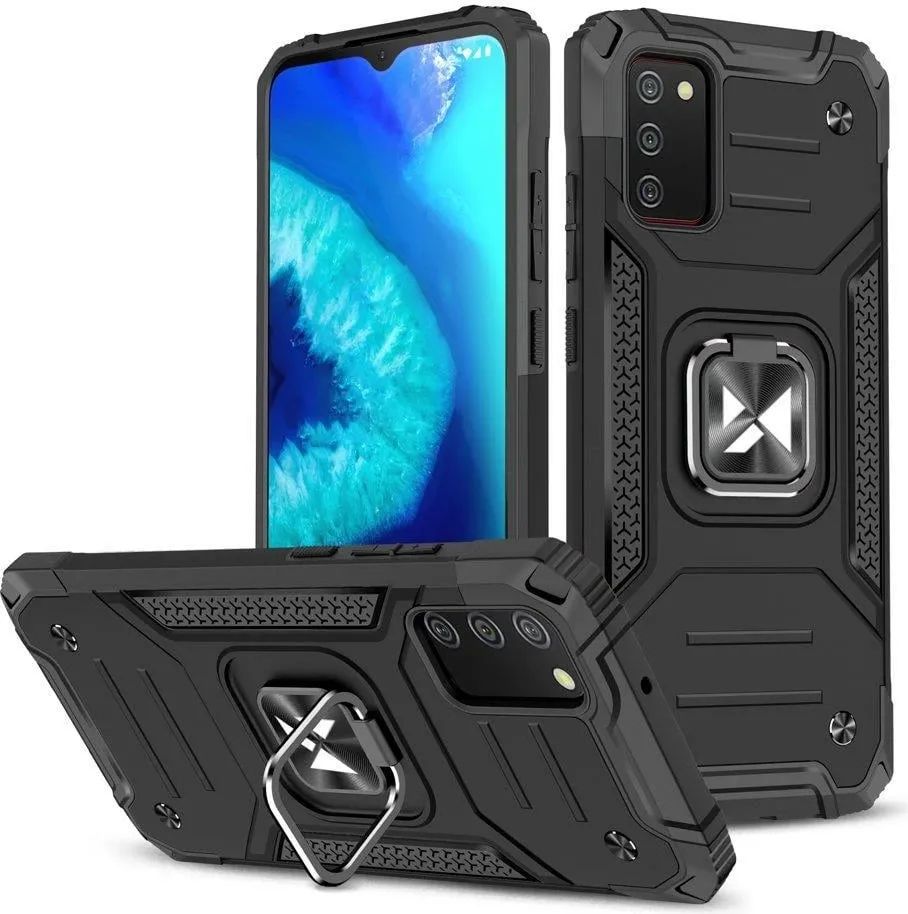 Mbulesë telefoni Wozinsky Ring Armor, Samsung Galaxy A03s, me unazë, magnetike, e zezë - 1