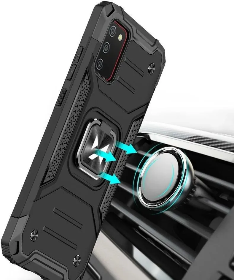 Mbulesë telefoni Wozinsky Ring Armor, Samsung Galaxy A03s, me unazë, magnetike, e zezë - 6