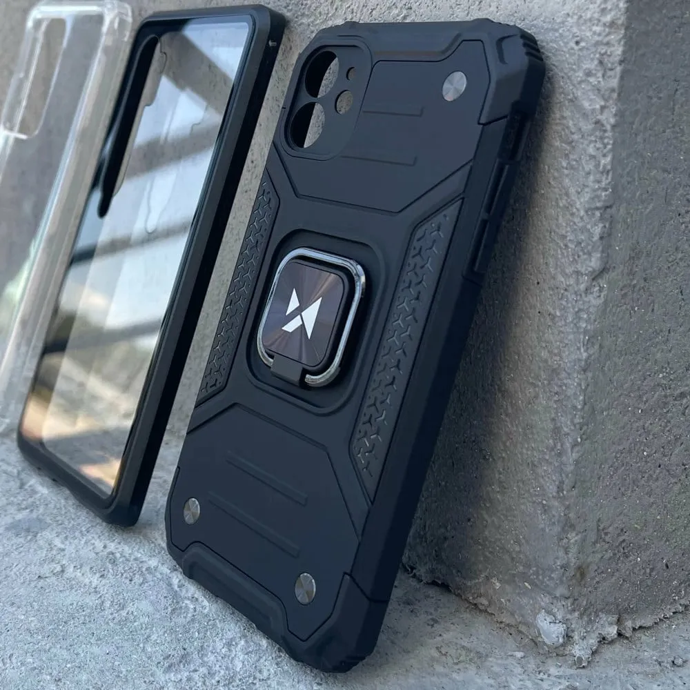 Mbështjellës Wozinsky Ring Armor me këmbë dhe ring holder për iPhone 13 Pro, e zezë - 9