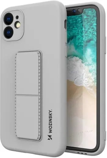 Mbështjellës Wozinsky Kickstand Case për iPhone 12 Pro, silikon, gri