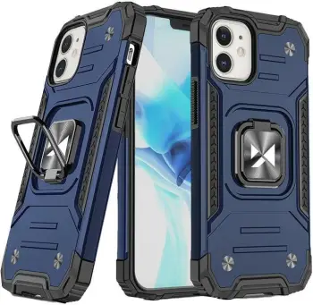 Mbështjellës Wozinsky Ring Armor për iPhone 14 Plus, me unazë dhe mbajtës magnetik, Kaltër
