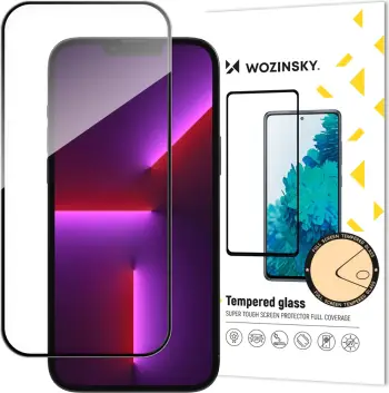 Xham mbrojtës Wozinsky Full Glue për iPhone 14 Pro, me kornizë, Zi