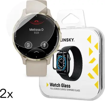 Xham i temperuar për orë Garmin Venu 3S, Wozinsky Full Glue, 41mm, 2 copë