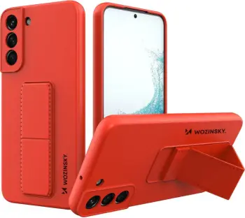 Mbulesë silikoni Wozinsky Kickstand Case për Samsung Galaxy S22+, me qëndrim, e kuqe