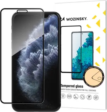 Xham i temperuar Wozinsky full glue për iPhone XR/iPhone 11, me kornizë, i zi