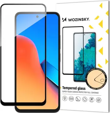 Xham i temperuar Wozinsky Full Glue me kornizë për Xiaomi Redmi 12, Zi