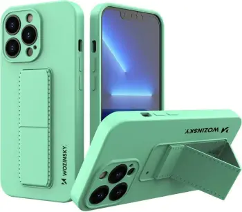 Mbështjellës Wozinsky Kickstand Case për iPhone 13 Pro, silikon, mint