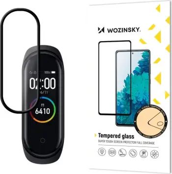 Mbrojtës ekrani xhami Wozinsky Full Glue për Xiaomi Mi Band 5/6, me kornizë, i zi