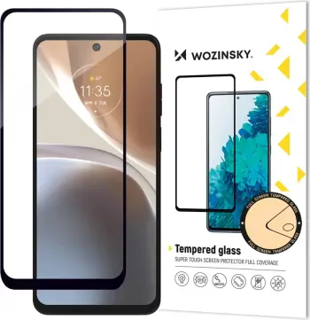 Xham mbrojtës Wozinsky Full Glue për Motorola Moto G32, me kornizë të zezë