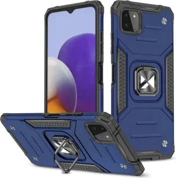 Mbështjellës Wozinsky Ring Armor me mbajtëse, për Samsung Galaxy A22 4G, Blu