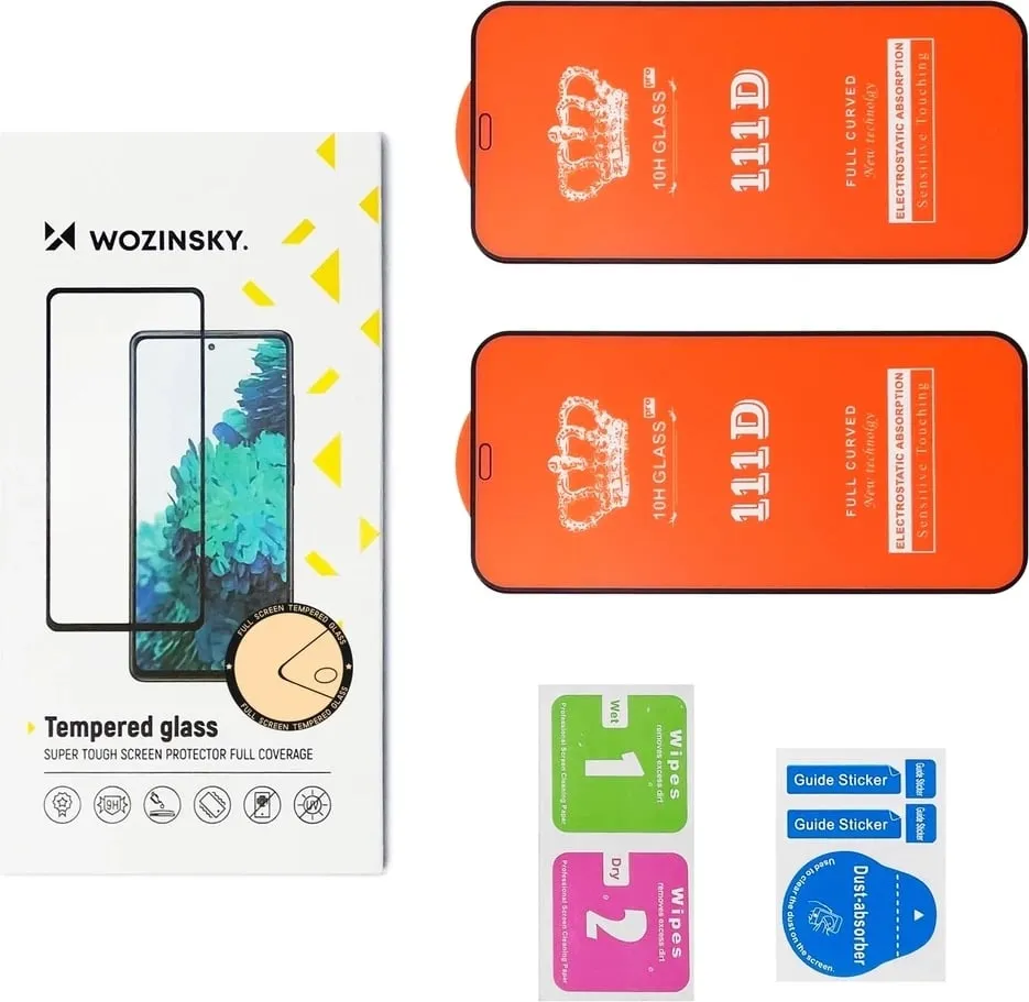 Xham i temperuar Wozinsky Full Glue për Xiaomi POCO M7, 2 copë, kornizë e zezë - 2