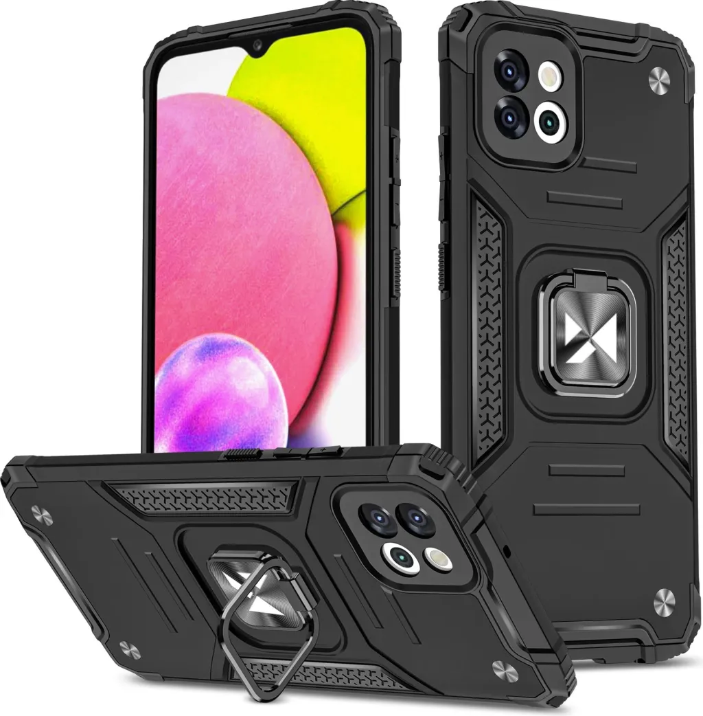 Mbulesë telefoni Wozinsky Ring Armor për Samsung Galaxy A03, TPU dhe PC, me unazë magnetike, e zezë - 1